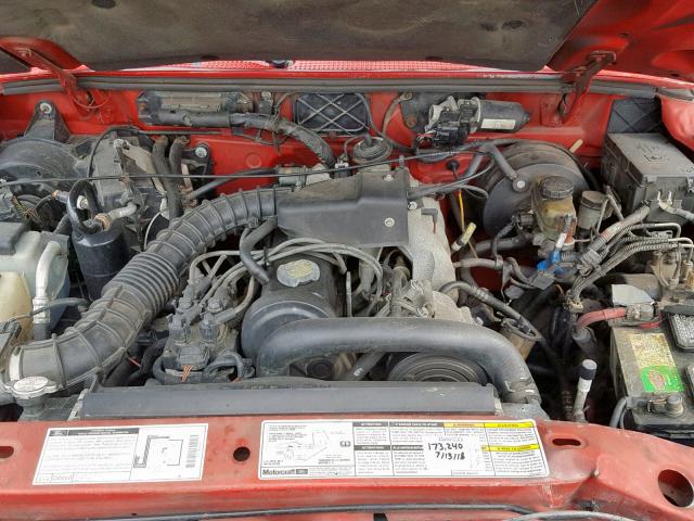 1FTYR10C21TA00882 - 2001 FORD RANGER RED photo 7