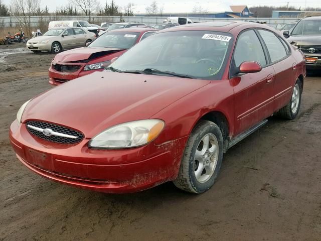 1FAFP55U21A293609 - 2001 FORD TAURUS SES RED photo 2