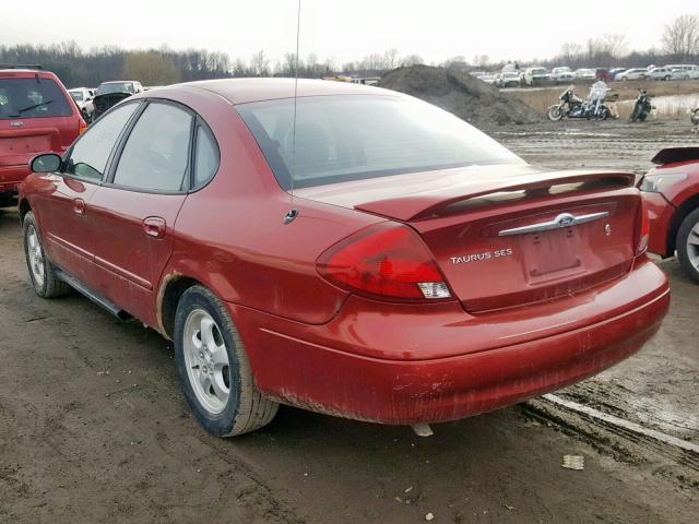 1FAFP55U21A293609 - 2001 FORD TAURUS SES RED photo 3