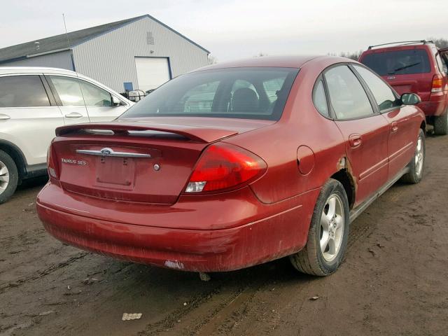 1FAFP55U21A293609 - 2001 FORD TAURUS SES RED photo 4