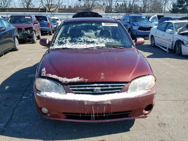 KNAFB121025182981 - 2002 KIA SPECTRA BA RED photo 9