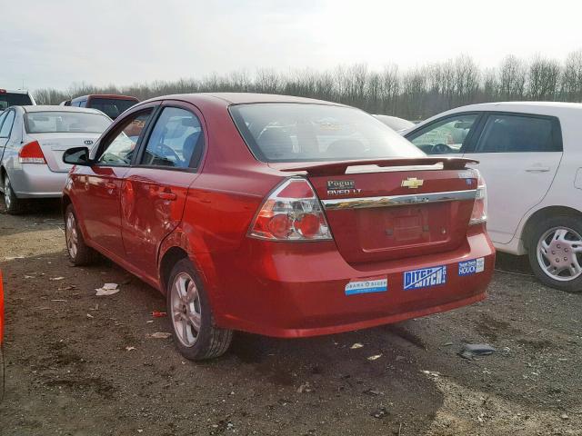 KL1TG5DE8BB131963 - 2011 CHEVROLET AVEO LT RED photo 3