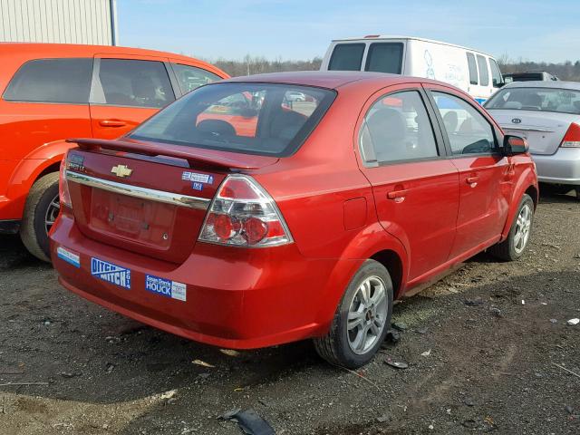 KL1TG5DE8BB131963 - 2011 CHEVROLET AVEO LT RED photo 4