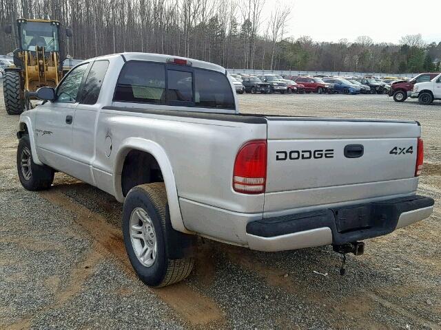 1B7GG22X91S340009 - 2001 DODGE DAKOTA SILVER photo 3