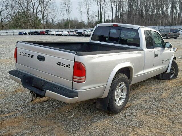 1B7GG22X91S340009 - 2001 DODGE DAKOTA SILVER photo 4