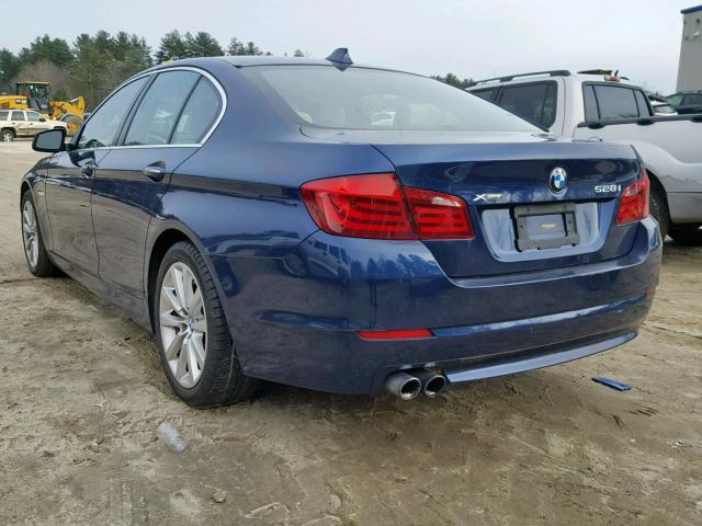 WBAXH5C50DD107993 - 2013 BMW 528 XI BLUE photo 3