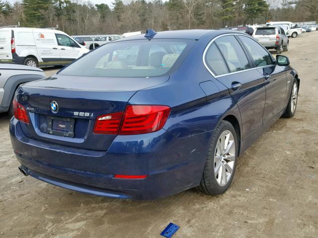 WBAXH5C50DD107993 - 2013 BMW 528 XI BLUE photo 4