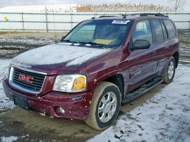 1GKDT13S652150741 - 2005 GMC ENVOY BURGUNDY photo 2