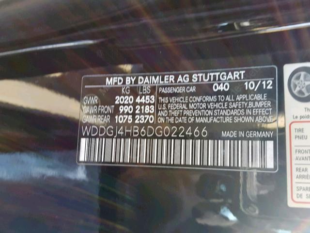 WDDGJ4HB6DG022466 - 2013 MERCEDES-BENZ C 250 BLACK photo 10