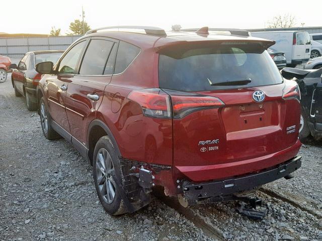 JTMDJREV2JD240538 - 2018 TOYOTA RAV4 HV LI RED photo 3