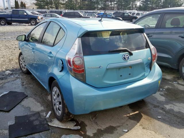 JTDKDTB33C1029982 - 2012 TOYOTA PRIUS C BLUE photo 3