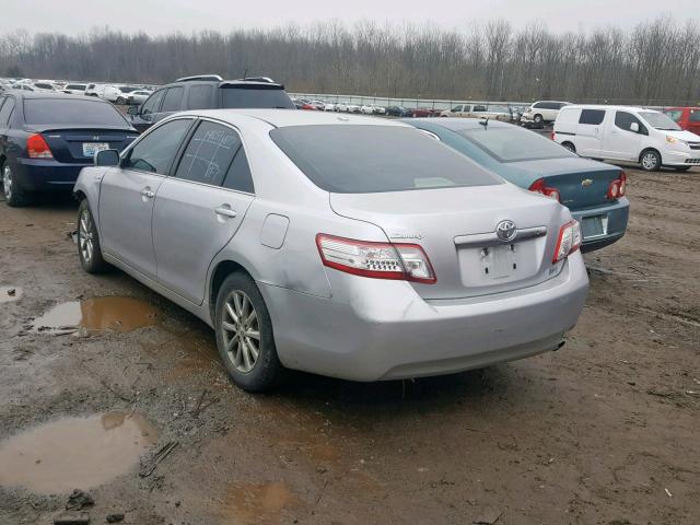 JTNBB3EK3A3053673 - 2010 TOYOTA CAMRY HYBR SILVER photo 3