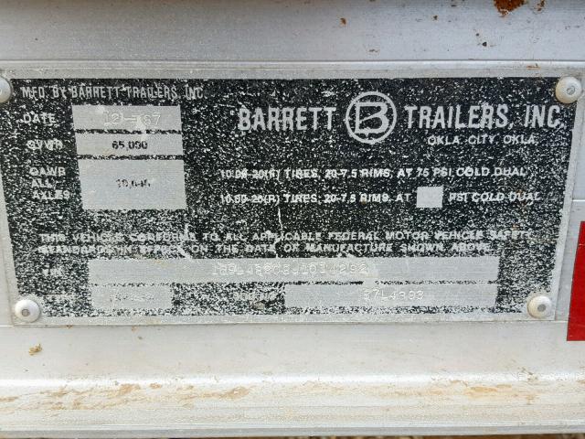 1B9L48208J1014292 - 1987 BARR TRAILER SILVER photo 10