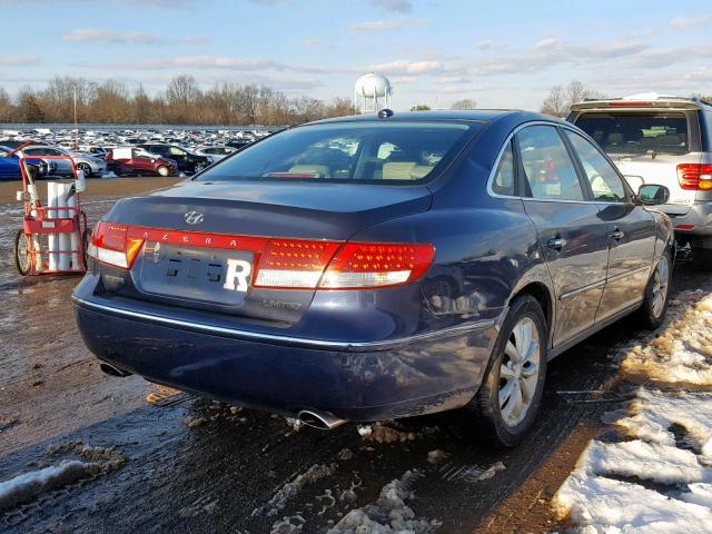 KMHFC46FX7A240760 - 2007 HYUNDAI AZERA SE BLUE photo 4