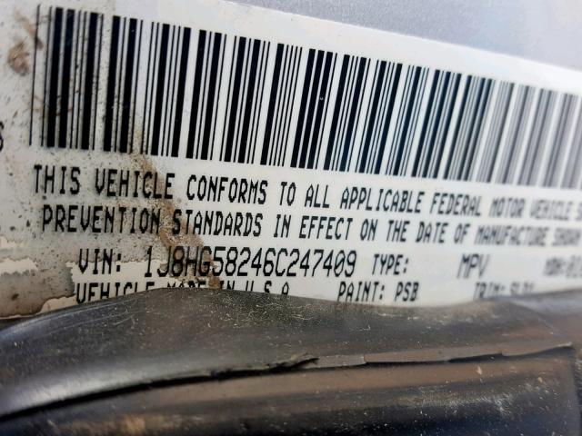 1J8HG58246C247409 - 2006 JEEP COMMANDER 银色 照片 10