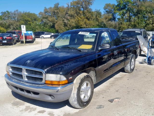 1B7GL22N6YS553858 - 2000 DODGE DAKOTA BLACK photo 2