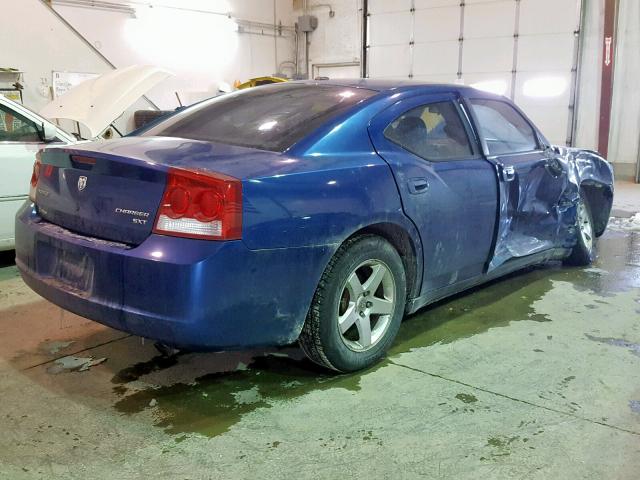 2B3KA33V29H554181 - 2009 DODGE CHARGER SX BLUE photo 4