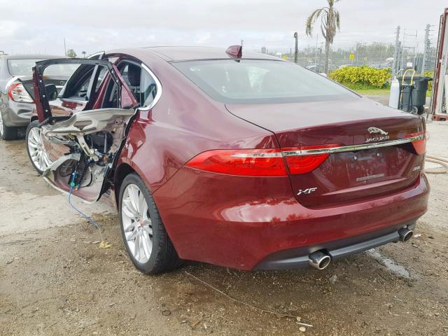 SAJBE4BV3HCY30400 - 2017 JAGUAR XF PRESTIG BURGUNDY photo 3