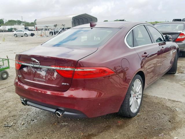 SAJBE4BV3HCY30400 - 2017 JAGUAR XF PRESTIG BURGUNDY photo 4