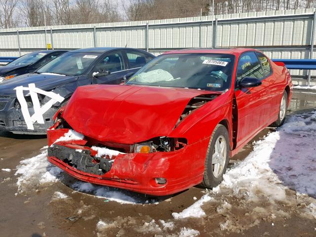 2G1WX12K249301173 - 2004 CHEVROLET MONTE CARL RED photo 2