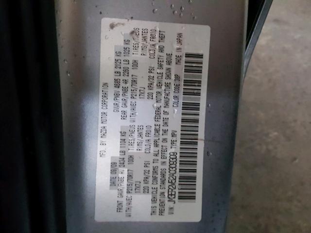 JM3ER2W52A0309309 - 2010 MAZDA CX-7 GRAY photo 10