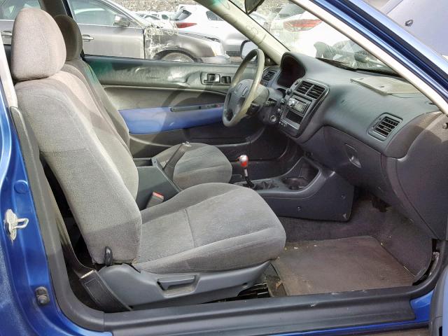 2HGEJ634XVH102771 - 1997 HONDA CIVIC DX BLUE photo 5