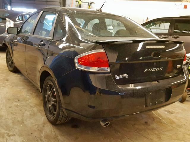 1FAHP36N49W139941 - 2009 FORD FOCUS SES BLACK photo 3