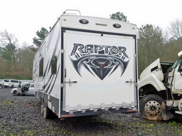 4YDF29729DR801038 - 2013 KEYSTONE RAPTOR WHITE photo 3