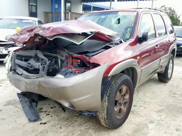 4F2YZ04124KM29310 - 2004 MAZDA TRIBUTE LX MAROON photo 2