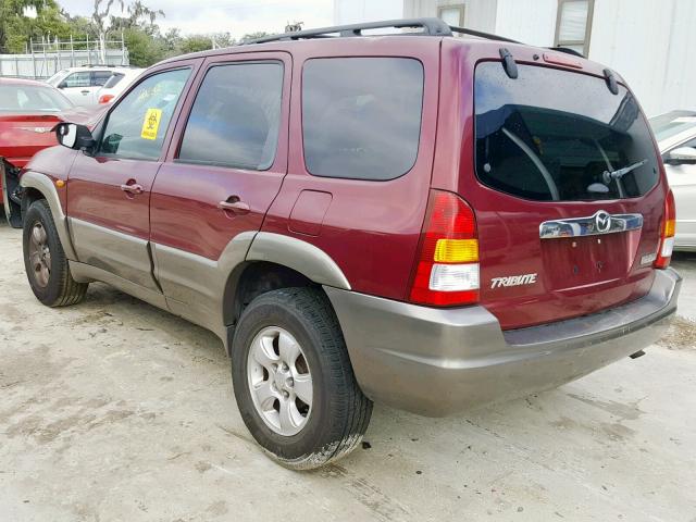 4F2YZ04124KM29310 - 2004 MAZDA TRIBUTE LX MAROON photo 3