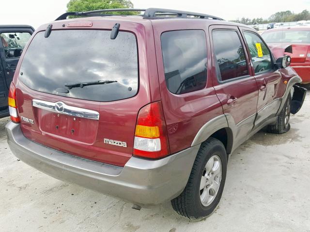 4F2YZ04124KM29310 - 2004 MAZDA TRIBUTE LX MAROON photo 4