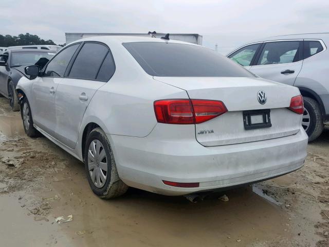 3VW2K7AJ6FM204498 - 2015 VOLKSWAGEN JETTA BASE WHITE photo 3