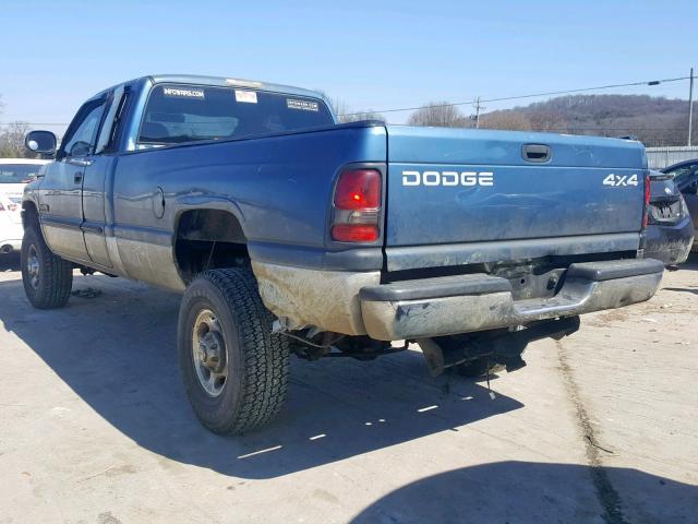 3B7KF23C02M280611 - 2002 DODGE RAM 2500 BLUE photo 3