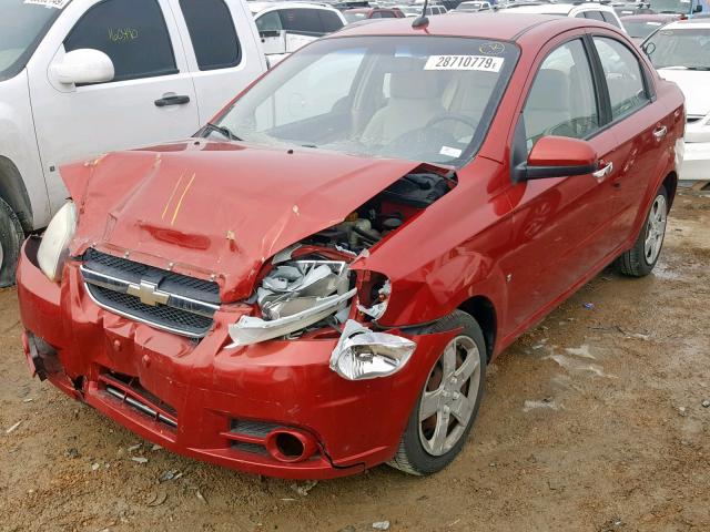 KL1TG56E69B619994 - 2009 CHEVROLET AVEO LT RED photo 2