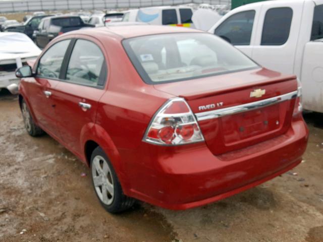 KL1TG56E69B619994 - 2009 CHEVROLET AVEO LT RED photo 3