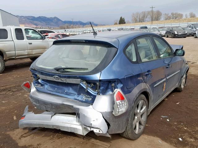 JF1GH63698H813690 - 2008 SUBARU IMPREZA OU BLUE photo 4