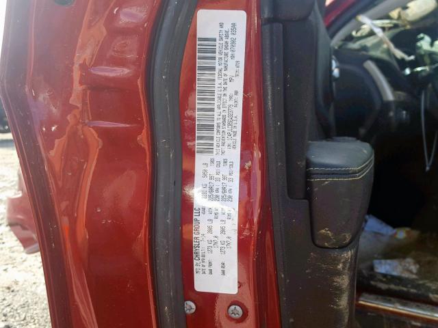 1C4PJLCB5EW323779 - 2014 JEEP CHEROKEE L RED photo 10