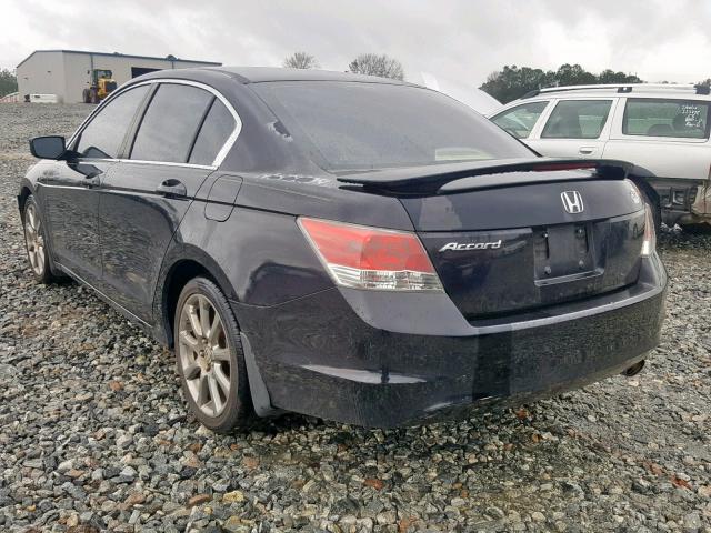 1HGCP26498A000830 - 2008 HONDA ACCORD LXP BLACK photo 3