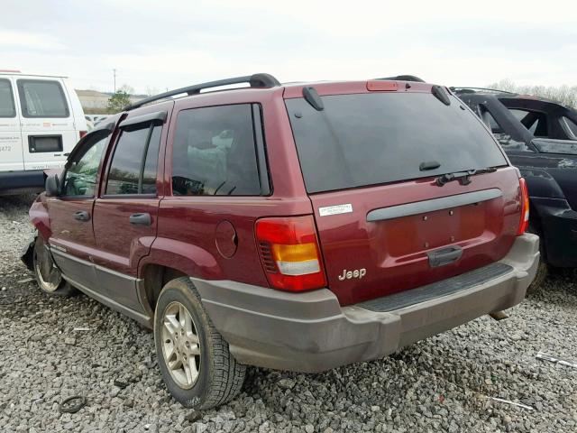 1J4GX48S13C522611 - 2003 JEEP GRAND CHER MAROON photo 3