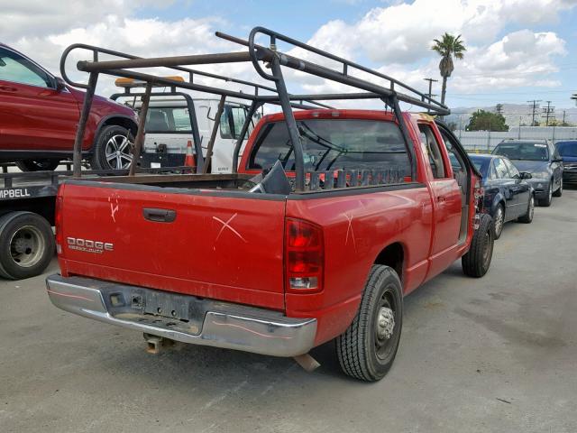 3D7KA28D34G109357 - 2004 DODGE RAM 2500 S RED photo 4