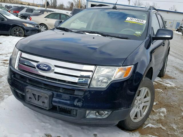 2FMDK48C38BA65478 - 2008 FORD EDGE SEL BLUE photo 2