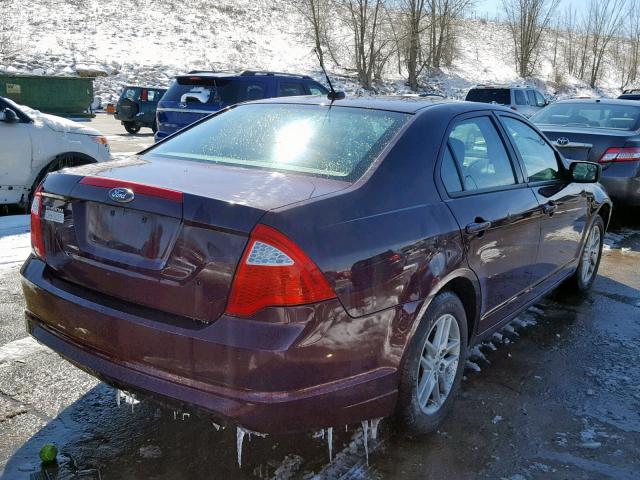 3FAHP0GAXCR329263 - 2012 FORD FUSION S MAROON photo 4