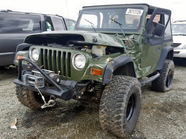 1J4FY29P5VP482195 - 1997 JEEP WRANGLER / GREEN photo 2