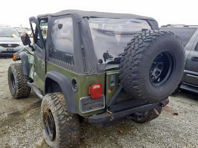 1J4FY29P5VP482195 - 1997 JEEP WRANGLER / GREEN photo 3