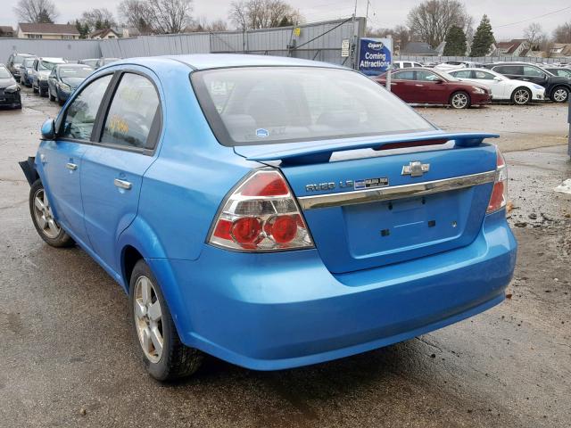 KL1TD56697B141827 - 2007 CHEVROLET AVEO BASE ლურჯი ფოტო 3
