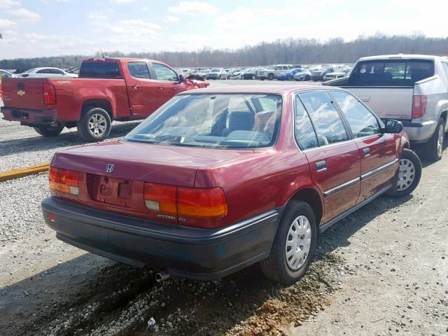 JHMCB7549NC000952 - 1992 HONDA ACCORD DX RED photo 4