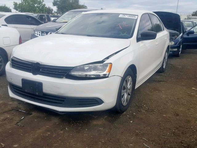 3VW2K7AJ3CM374491 - 2012 VOLKSWAGEN JETTA BASE WHITE photo 2