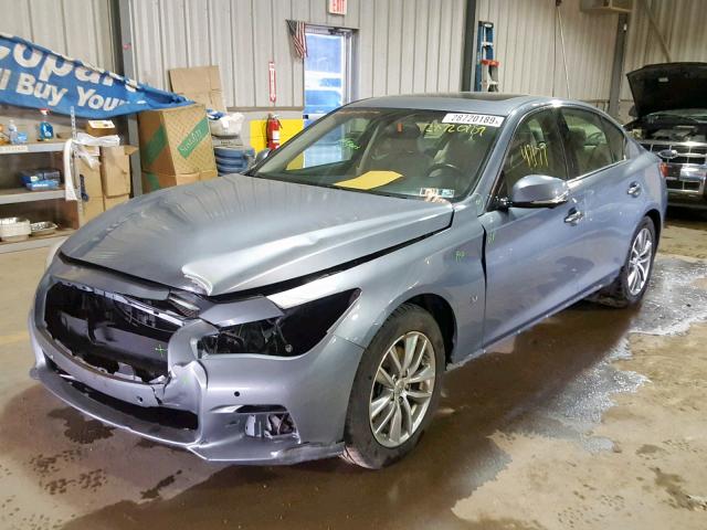 JN1BV7AR0EM687936 - 2014 INFINITI Q50 BASE BLUE photo 2