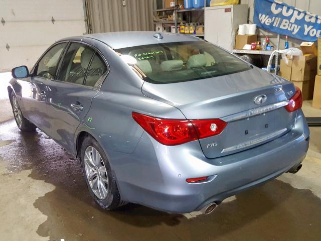 JN1BV7AR0EM687936 - 2014 INFINITI Q50 BASE BLUE photo 3