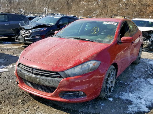 1C3CDFBA9DD336551 - 2013 DODGE DART SXT RED photo 2